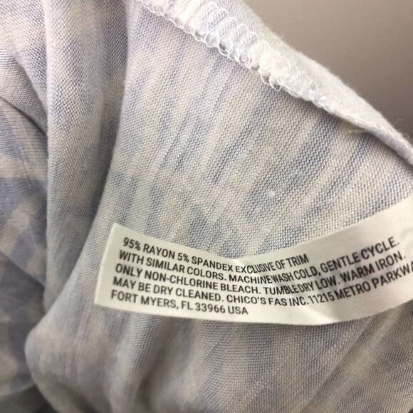 Soma Women's Printed Spaghetti Strap Night Gown w/ Shelf Bra Blue White Medium - Picture 4 of 5